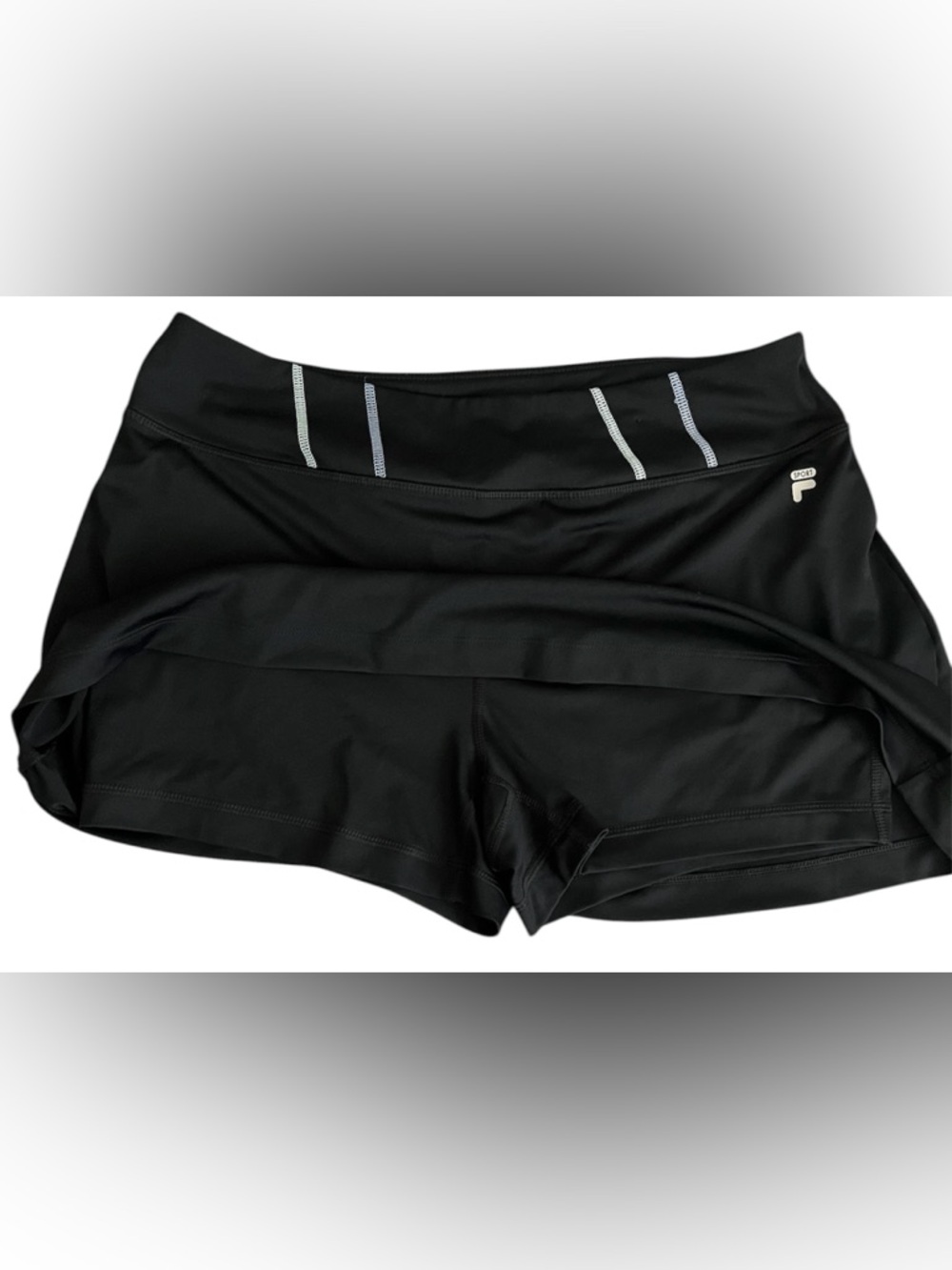 FILA Skort Womens Black Athletic Pull On Elastic Waist Sports Tennis Golf Sz XL - Picture 3 of 4